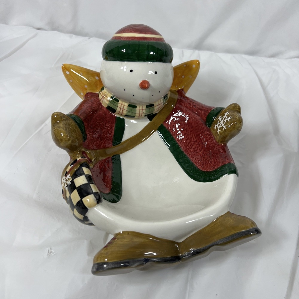 Sakura Ceramic Snowman‎ Candy Dish
